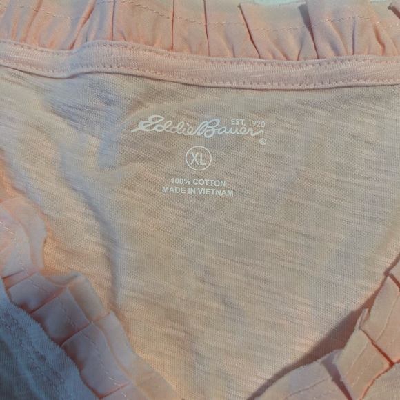 Eddie Bauer Women’s Keyhole Light Pink Shirt NWT XL - Picture 3 of 6